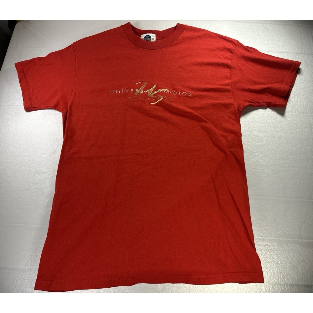 Vintage 90s Universal Studios Shirt Mens Large Red Cotton Hollywood Tee